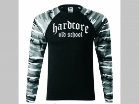 Hardcore old School pánske tričko (nie mikina!!) s dlhými rukávmi vo farbe " metro " čiernobiely maskáč gramáž 160 g/m2 materiál 100%bavlna